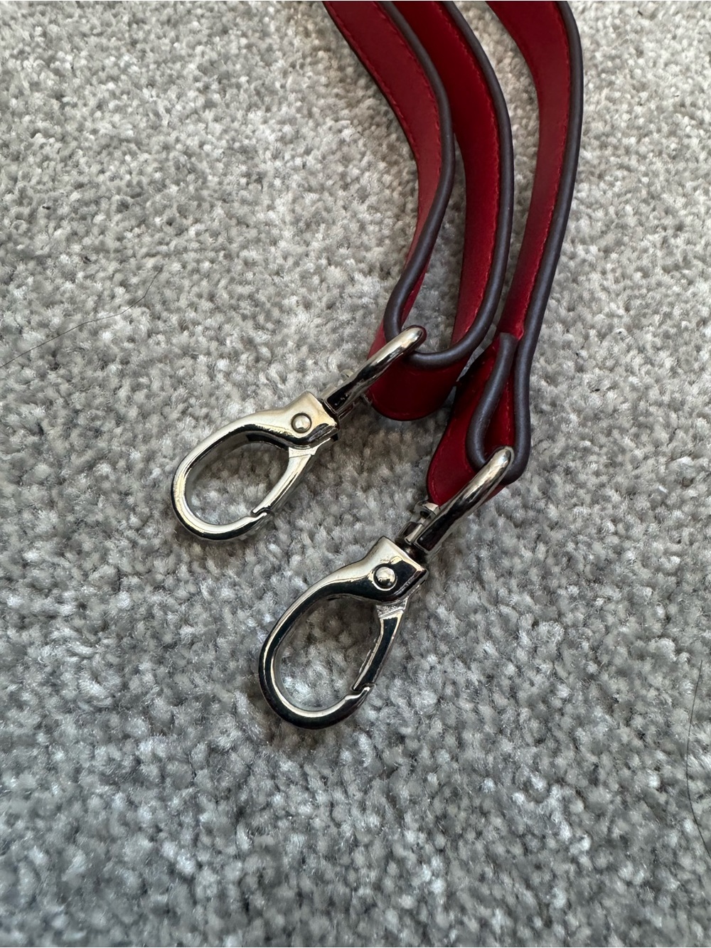Red Adjustable Strap with Silver Clips - Picture 4 of 4
